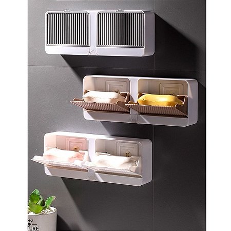 Saboneteira Banheiro De Parede Box Pia Organizador Kit de Banheiro Saboneteira Porta Sabonete Drenagem