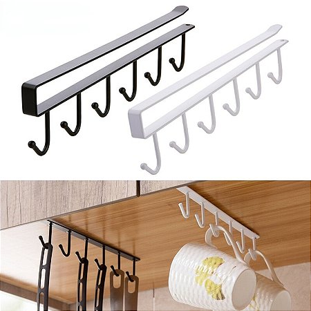 Porta Xicara Suporte Organizador Prateleira Café Pendurar Panela Cabide Talher Chave Copo Roupa Bolsa Utensílios Cozinha