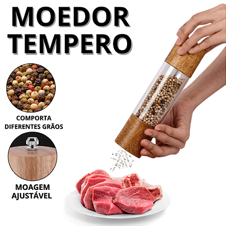 Moedor De Pimenta Do Reino Manual Triturador De Tempero Sal Grosso Grãos Condimentos Graos Cozinha