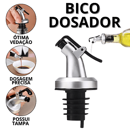 Dosador De Azeite Para Garrafa Bico Dosado Galheteiro Óleo Vinagre Shoyu Galhetos Cozinha Casa