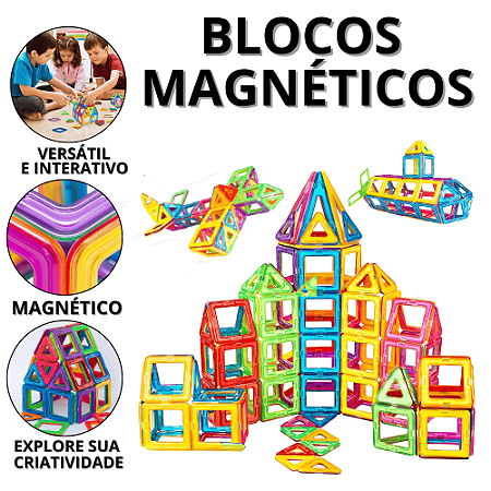 Blocos Magnéticos Infantil Bloco De Montar Magnetico Brinquedo Com Ima Para Criança Peças Magnéticas