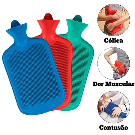 Bolsa de Agua Quente Para Cólicas Compressa Térmica Cólica Alívio Dor Fria Gelo Dores 2 Litros