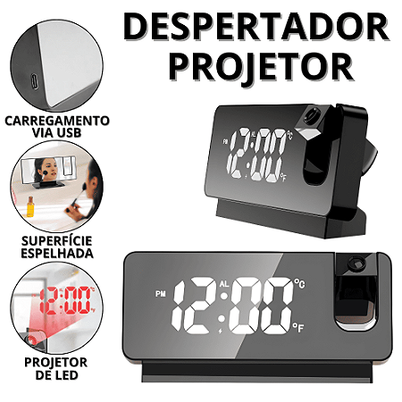Relógio Digital Projetor Relogio Despertador Digital Dispertador Led Despetado Portátil Relógios