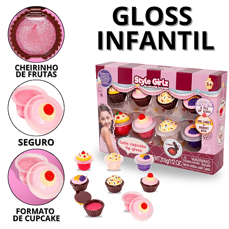 Glos Labial Infantil Lip Gloss Make De Criança Maquiagens De Crianças Makes Glitter Brilho Menina