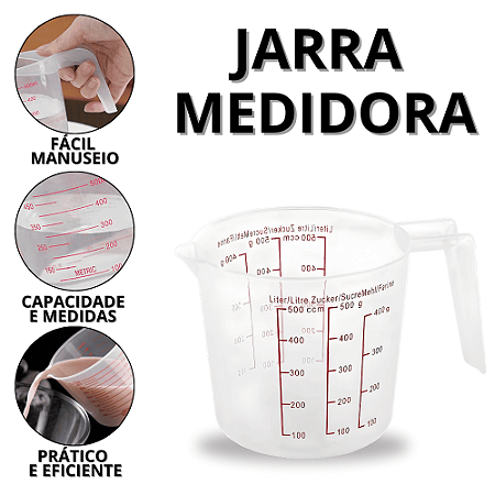 Copo Medidor De Cozinha Jarra Medidora De Plástico Copos De Medida Dosador Receitas Utensílios