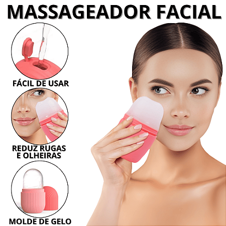 Massageador Facial Silicone Rolo De Gelo Para Rosto Rolinho Reutilizável Alívio De Inchaço Olheira