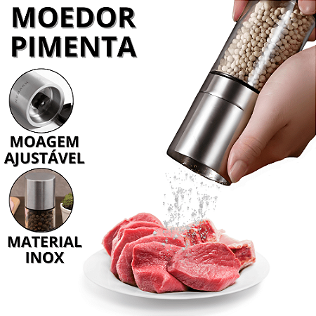 Moedor De Sal e Pimenta Inox Saleiro De Cozinha Pimenteiro Triturador Manual Cozinha Pimentas