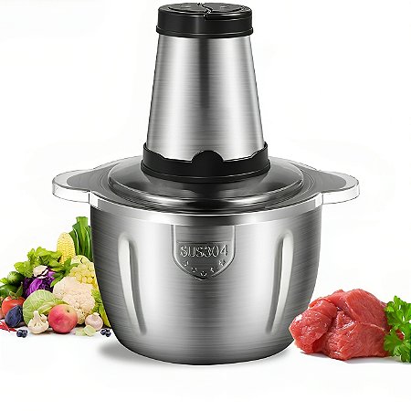 Processador De Alimentos Elétrico 110V Triturador Grande Moedor Multifuncional Picador 3L Cozinha Legumes Carnes Frutas