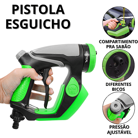 Bico De Mangueira Com Pressão Pulverizador De Água Pistola Pulverizadora Jato Para Lavar Carro
