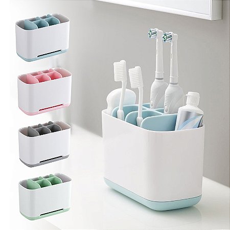 Porta Escova De Dente Creme Dental Organizador Suporte Com Escoamento Grande
