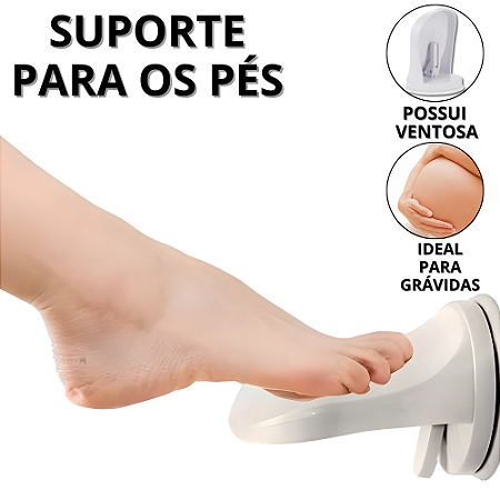 Apoio De Pé Para Banheiro Suporte Para Pés Descanso De Pe Apoiador Pés Chuveiro Ergonômico Ventosa