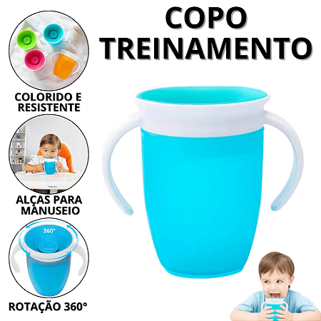 Copo Infantil Transição Copinho Para Bebê Antivazamento Copos Infantis Com Tampa Treinamento Alça