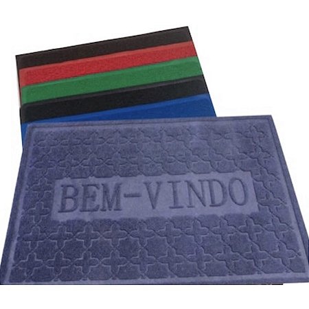 Tapete De Entrada De Porta Bem Vindo Capacho Emborrachado Antiderrapante Casa Decorativo