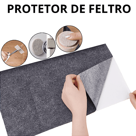 Feltro Adesivo Para Móveis Protetor De Pé De Cadeira Proteção Para Pés De Mesa 24x48 Casa Parede