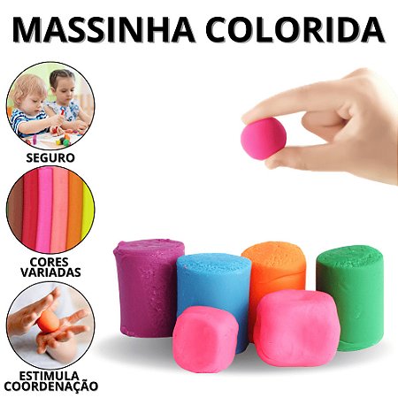 Massinha De Modelar Infantil Kit Massa de Modela Massinhas Coloridas Brinquedos Criança Bebê