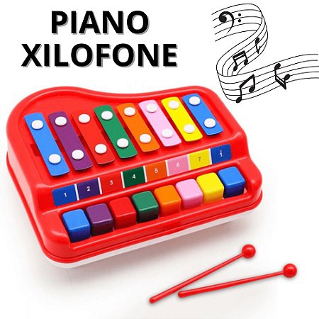 Piano Musical Infantil Xilofone De Brinquedo Brinquedos Musicais Xelofone Educativo Bebê Criança