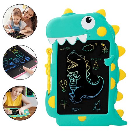 Lousa Magica Infantil Quadro Mágico Para Criança Tablet Educativo Bebê Menino Menina Dinossauro Dino Trem Peixe Escrever Pintar Brinquedo