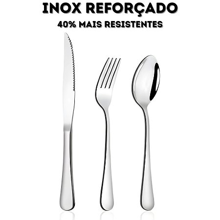 Faqueiro Inox Jogo De Talheres Aço Inoxidável Kit De Talher Cozinha Garfo Faca Colher Restaurante