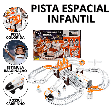 Pista De Carrinho Infantil Carro De Brinquedo Para Menino Trilha Maluca Trilho Foguete Criança