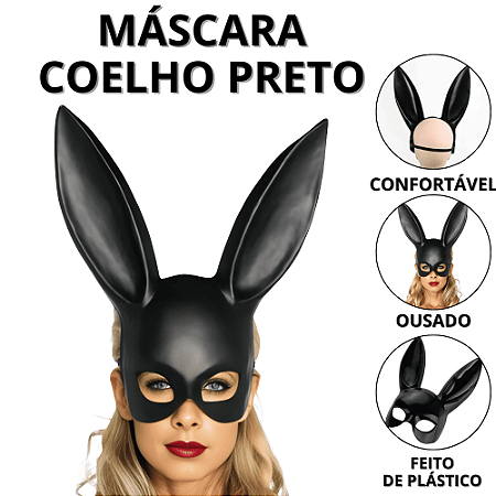 Máscara De Halloween Coelho Fantasia Carnaval Feminina Adulta Mascara Fantasias Coelhinha Adulto