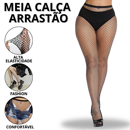 Meia Arrastão Feminina Meias Arrastao Calça Acessórios Femininos  Carnaval Fantasia Adulto