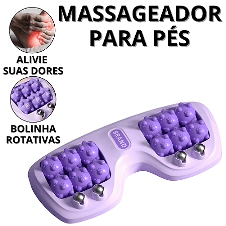 Massageador De Pés Rolo De Massagem Profissional Com Rolos Duplos Liberação Relaxamento E Alivio