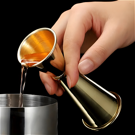 Copo Dosador Para Drinks Com 2 Medidas Feito Em Inox