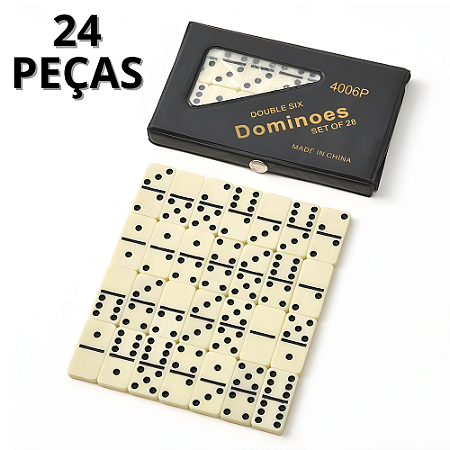 Dominó De Osso Profissional Grande Estojo Domino Com 28 Peças Grandes Jogo Educativo Brincadeira