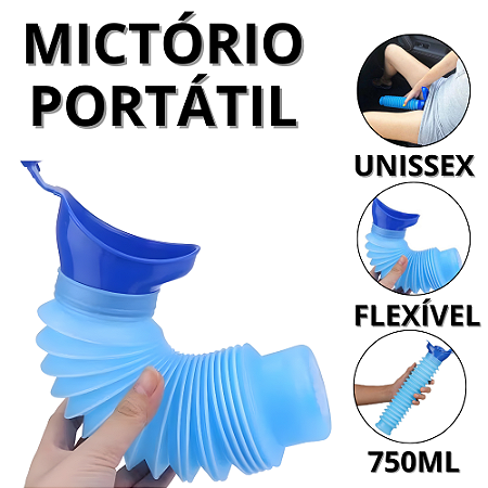 Mictório Portátil Masculino Urinol Feminino Pinico Para Viagem Mictorio Retrátil Unissex 750ml