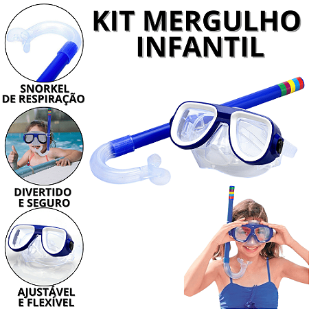 Óculos De Natação Infantil Máscara De Mergulho Criança Praia Piscina Snorkel