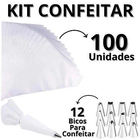 Kit Bico Confeitar e Saco de Confeitar Descartável