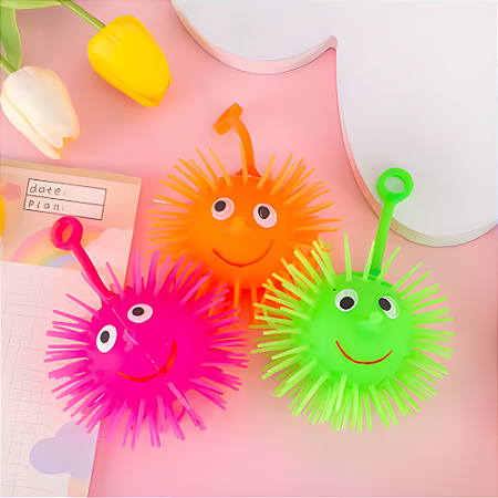 Mamona Maluca Com Luz Brinquedo Anti Stress Led Puff Ball Bolinha Para Bebe Infantil Colorida