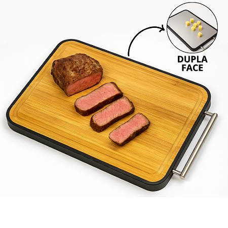 Tábua De Corte Retangular Com Dupla Face Para Cozinha