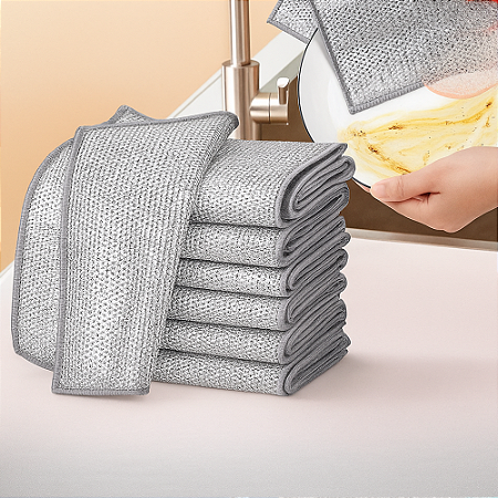 Pano Metálico Mágico 6 Peças para Limpeza de Cozinha
