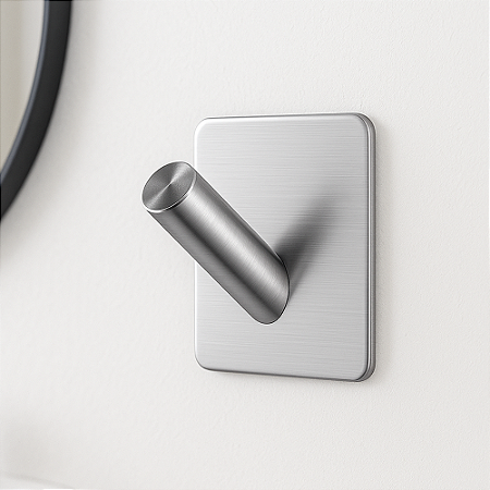 Gancho de Parede Adesivo Inox para Banheiro e Cozinha