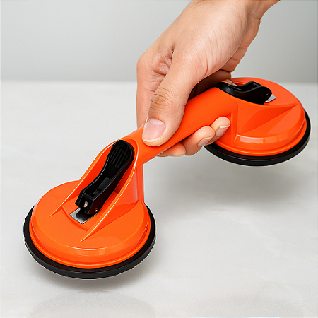 Ventosa Dupla a Vácuo 80kg para Vidro, Mármore e Porcelanato