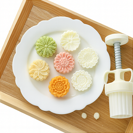 Kit Molde para Brigadeiro e Doces Carimbo de Flor com Ejetor e 8 Moldes