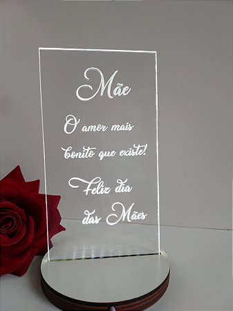Luminária Led em Acrílico Dia das Mães