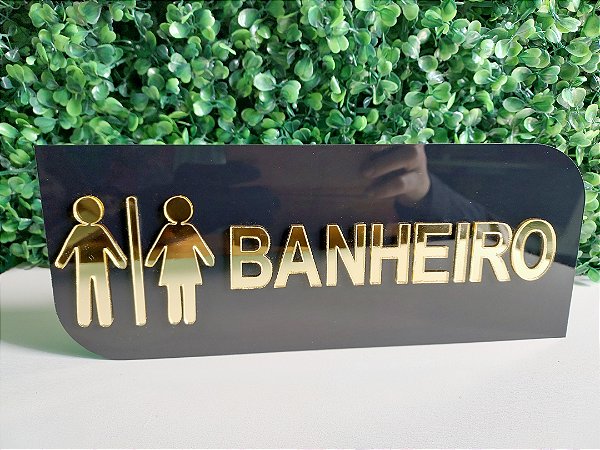 Placa de Sinalização Banheiro em Acrílico