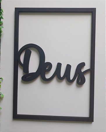 Trio de Quadros Decorativos em Mdf Deus, Família e Amor