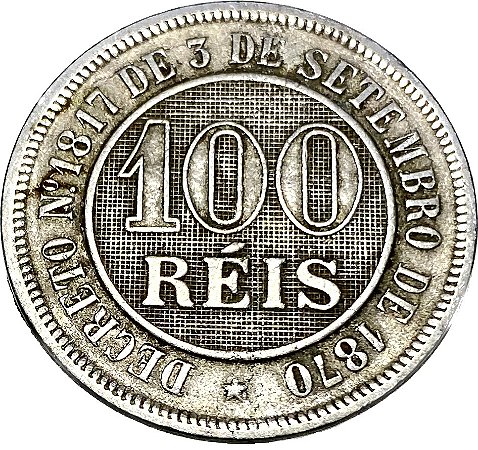Moeda 100 Réis 1888 Cupro-Níquel MBC+ [Brasil/Império]