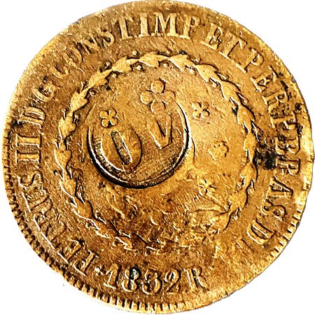 Moeda 80 Réis 1832R COBRE [Carimbo de 40] MBC [Brasil/Império]