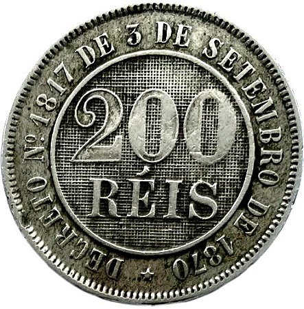 Moeda 200 Réis 1888 Cupro-Níquel MBC+ [Brasil/Império]