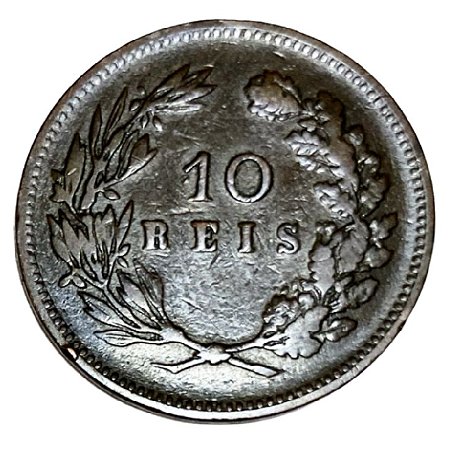 Moeda 10 Réis 1891 Bronze [MBC+] D. Carlos I Rei de Portugal