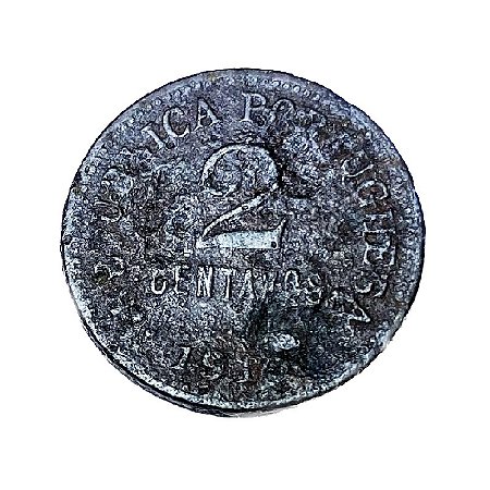 Moeda Raríssima!!  2 Centavos 1918 FERRO [UTG] Portugal
