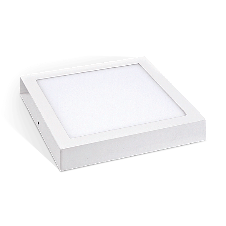 Luminária Led Flat Sobrepor Quadrada | 18w | 4200k | Autovolt