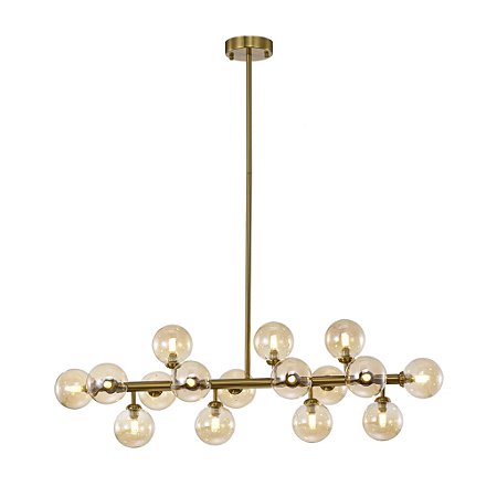 Pentente Cotton 95x30x150cm - Bronze E Vidro Âmbar