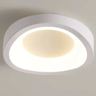Luminaria Plafon D200mm Ferro Com Acrilico Led 3500k 4500k 6500k Acabamento Branco 24w
