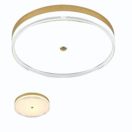 Plafon 40cm 60w 3000k 4800lm Dourado