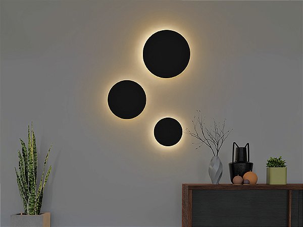 Arandela/Plafon Taschibra Luna 150 10w 2700k Led Preto Fosco-Der/18 Preto Fosco